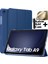 Samsung Galaxy Tab A9 8.7 Inç Tablet Kılıfı Akıllı Smart Uyku Modlu Katlanabilir Arkası Şeffaf Standlı Kılıf + Cam + Kalem 3'lü Set SM-X110 X113 X115 X117 1