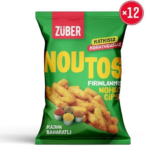 Züber Noutos Fırınlanmış Nohut Cipsi Kajun Baharatlı  55g X 12 Paket