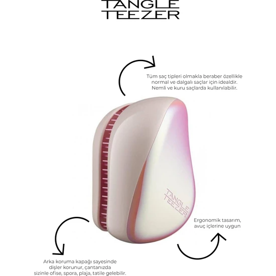 Tangle Teezer Compact Styler Pink Holographic Saç Fırçası