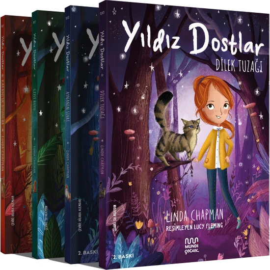 Yıldız Dostlar Karanlık Oyunlar - Gizli Büyü - Aynanın Sihri - Dilek Tuzağı 4 Kitap - Linda Chapman