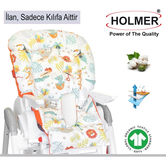 Holmer Kids Leke Tutmaz Organik Mama Sandalyesi Minderi & Kılıfı Max-M