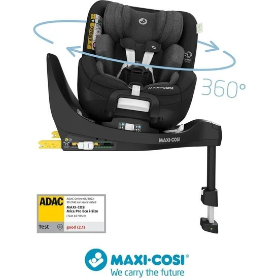 Maxi-Cosi Mica Pro Eco I-Size ADAC'lı İsofix'li 360 Dönebilir Yatabilir 0-18 Kg Bebek Oto Koltuğu Authentic Black