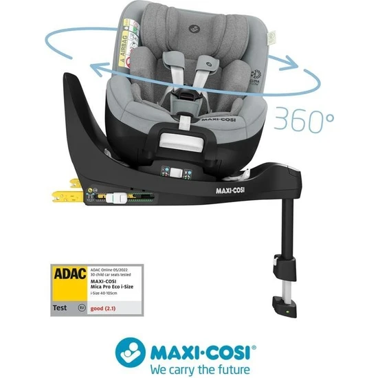 Maxi-Cosi Maxi Cosi Mica Pro Eco I-Size İsofix'li 360 Dönebilir Yatabilir 0-18 Kg Bebek Oto Koltuğu Authentic Grey