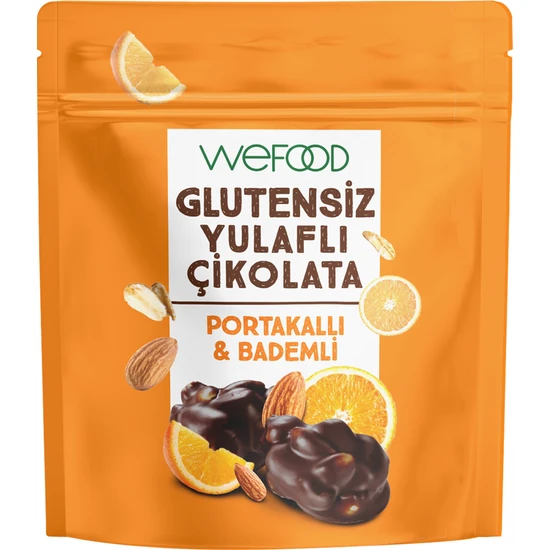 Wefood Glutensiz Yulaflı Çikolata Portakallı & Bademli 40 gr 8683347035014