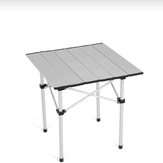 As Kamp Askamp Alüminyum Katlanabilir Portatif Kamp Piknik-Bahçe-Balkon Masası (Taşıma Çantalı)Metalik(Küçük Boy)