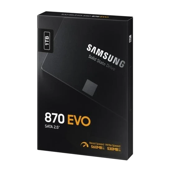 Samsung 870 Evo 1tb SSD Disk MZ-77E1T0BW  560 - 530 Mb/s, 2.5, Sata 3(Resmi Samsung Tr Garantili)