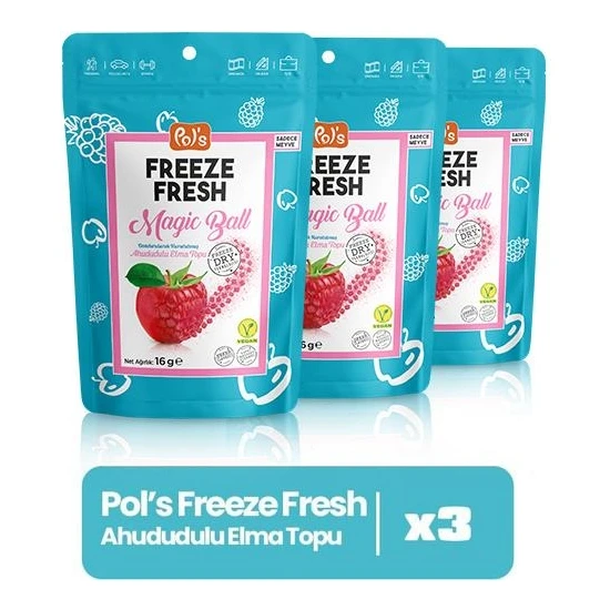 Pol's Freeze Fresh Magic Ball Ahududulu Elma Topu 16 x3 Adet