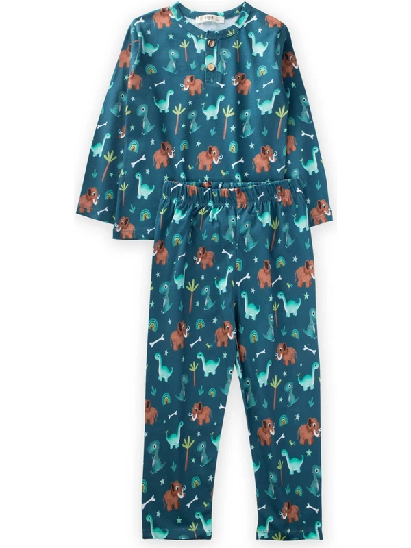 Cigit Desenli Pijama Takım 1-5 Yaş Lacivert