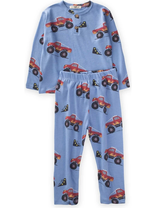 Cigit Desenli Pijama Takım 1-5 Yaş Mavi