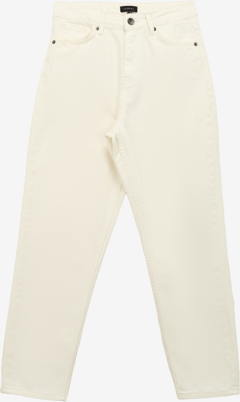Fabrika Yüksek Bel Normal Paça Mom Fit Kırık Beyaz Kadın Denim Pantolon F4SL-PNT0343