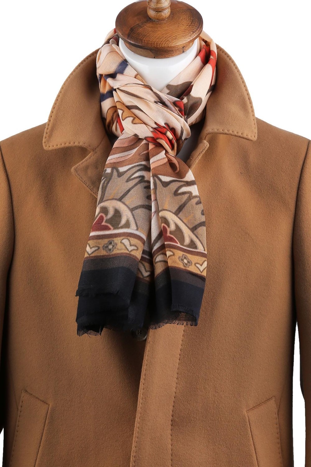 Kravatkolik Mosco Style Krem Bej Modal Kaşkol Erkekler İçin Şık Tasarım 180x65 cm görsel 4