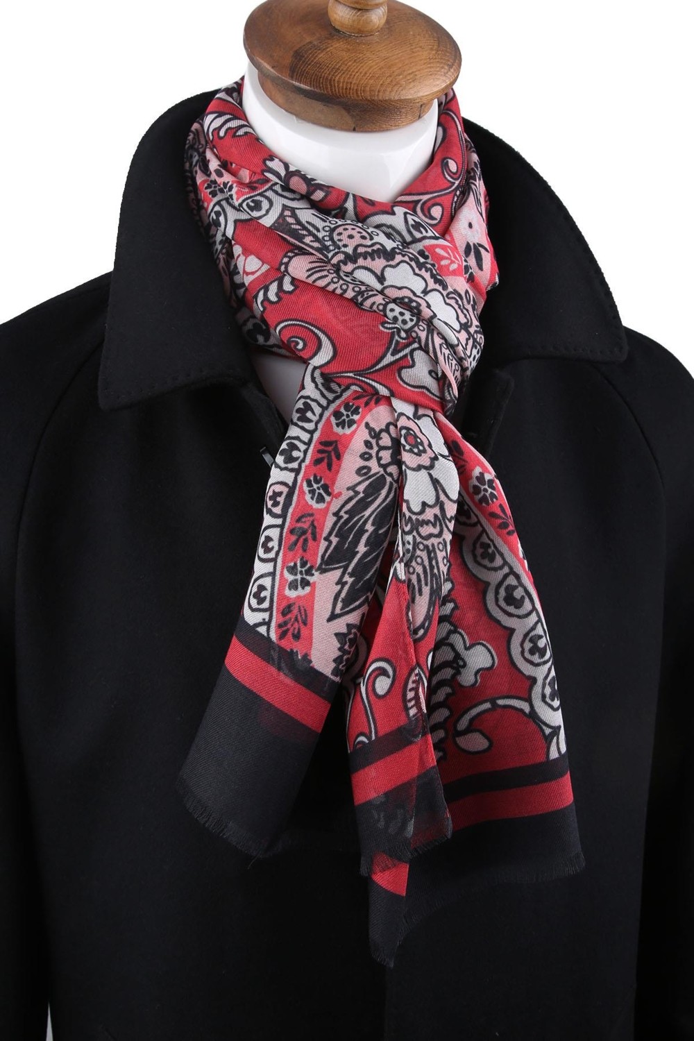 Kravatkolik Cherry Style Kırmızı Italyan Modal Kaşkol MDL39 görsel 2
