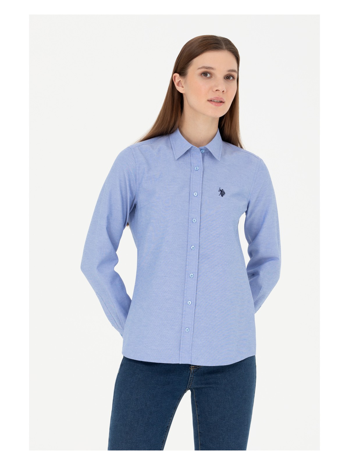 U.S. Polo Assn. Kadın Beyaz Gömlek Basic 50288851-VR013 - Görsel 3