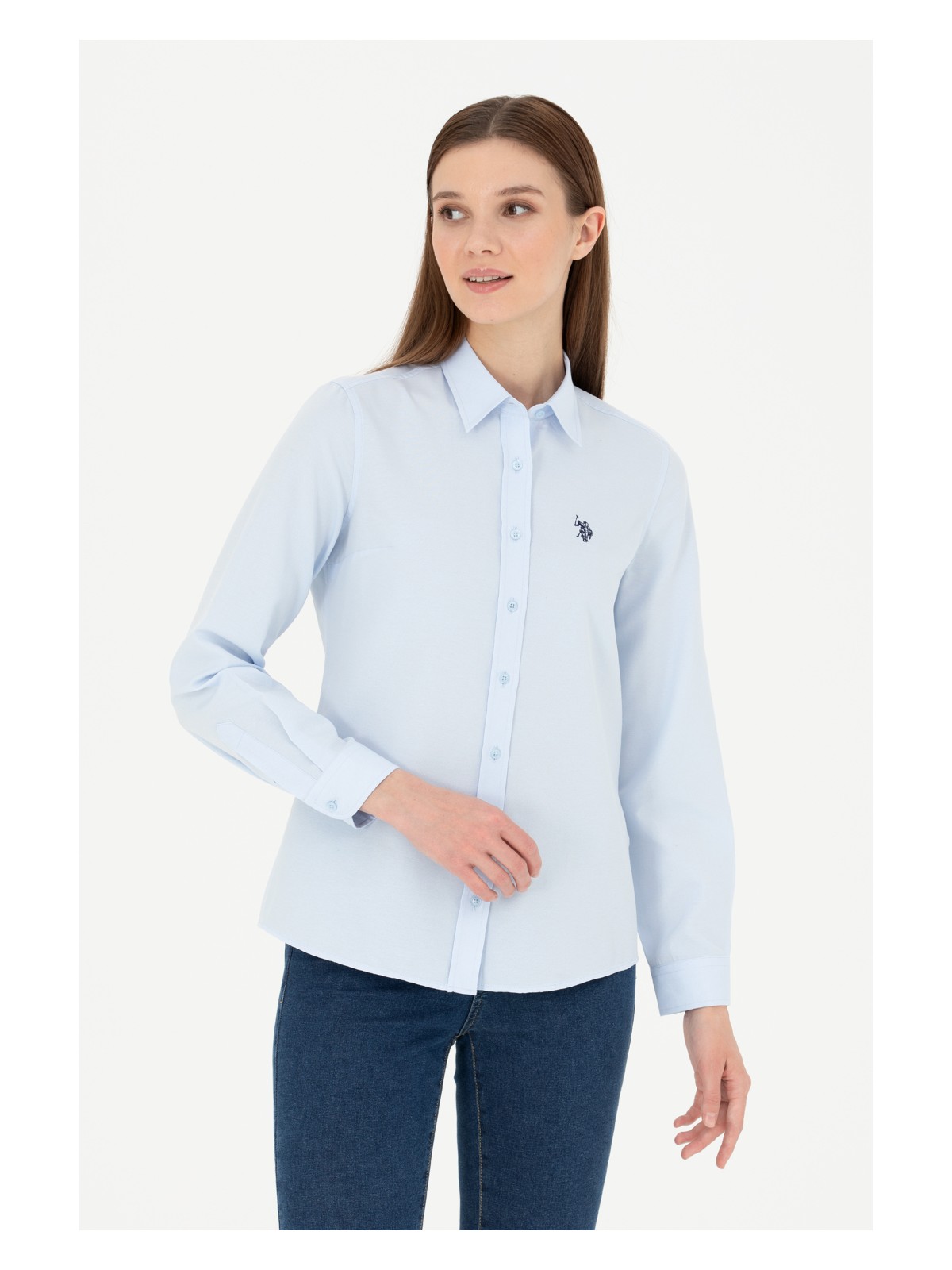 U.S. Polo Assn. Kadın Açık Mavi Gömlek Basic 50288851-VR003