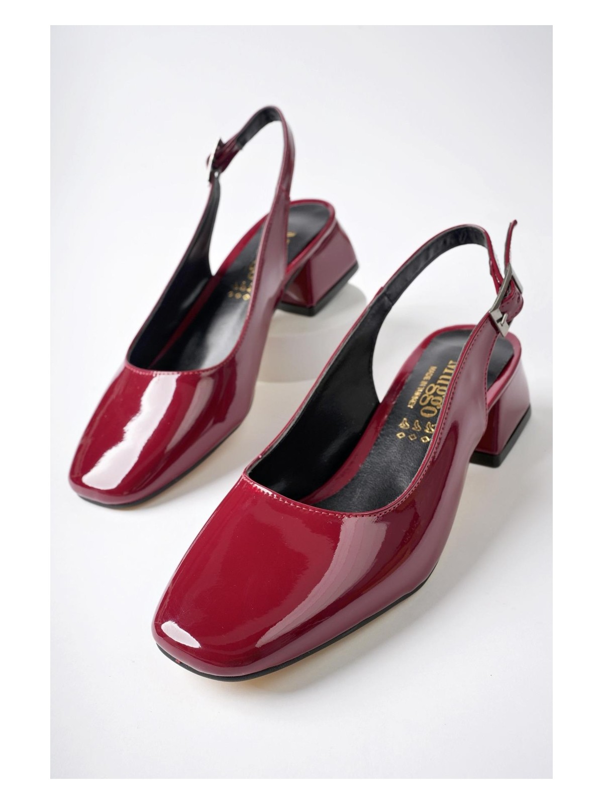 Muggo Lois Garantili Arkası Açık Kare Burunlu Kadın Kısa Topuklu Ayakkabı - Görsel 7