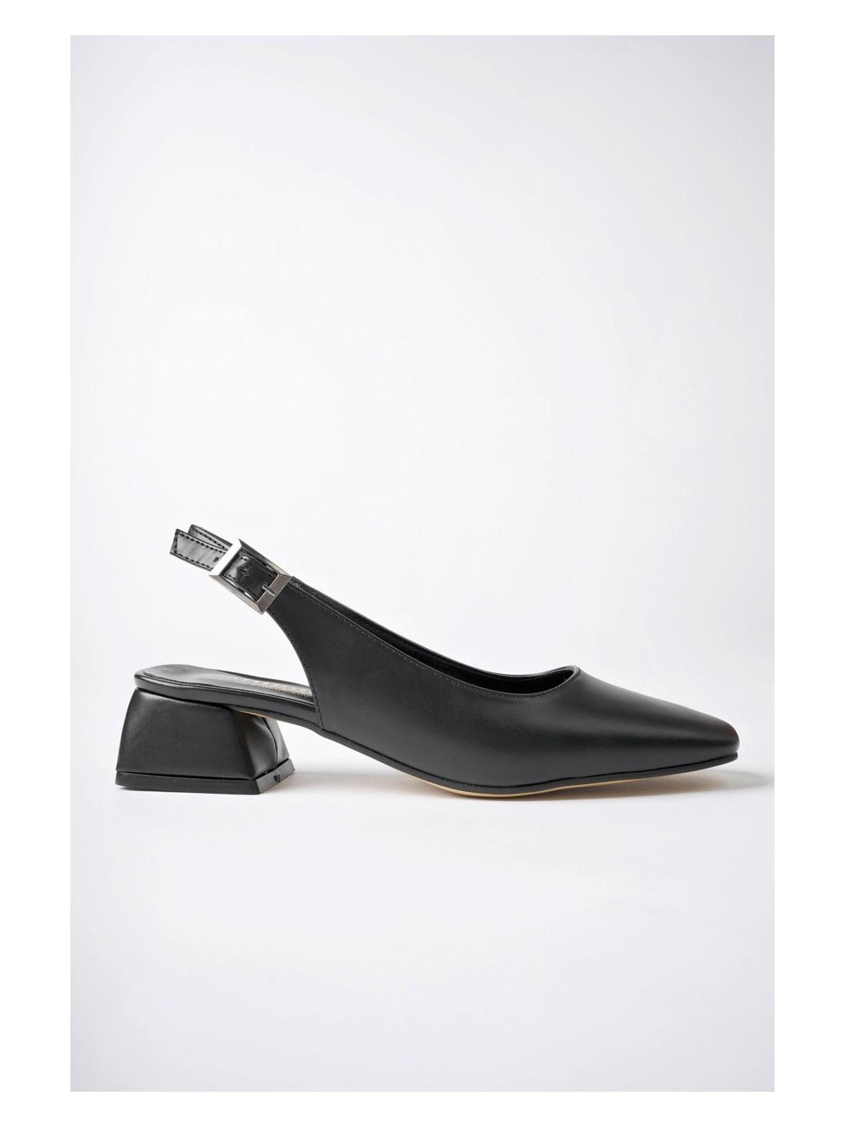 Muggo Lois Garantili Arkası Açık Kare Burunlu Kadın Kısa Topuklu Ayakkabı - Görsel 6