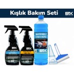 Betax 5'li Kışlık Araç Bakım Seti Cam Suyu 1lt & U.p. Blue Buz Çözücü & Buğu Önleyici Sprey 500 ml & Buz Kazıyıcı & Mini Camsil Çekçek