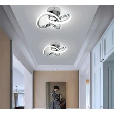 Buiva Modern Plafonyer Tavan Boomerang LED Avize Krom Ledli Avize