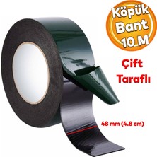 Badem10 Çift Taraflı Güçlü Yapıştırıcı Yapıştırma Köpük Bant Eva Montaj Bandı Siyah 48 mm x 10 Metre