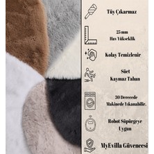 My Evilla Tavşan Tüyü Dekoratif Ultra Yumuşak Post Peluş Kaymaz Halı