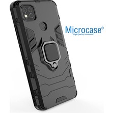 Microcase Microcasexiaomi Redmi 10A Batman Serisi Yüzük Standlı Armor Kılıf - Siyah AL3349