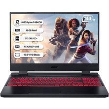 Acer Nitro 5 AN515-46 Amd Ryzen 7 6800H 16gb 512GB SSD RTX3050 Freedos 15.6" Fhd 144 Hz Taşınabilir Bilgisayar NH.QGXEY.002-16