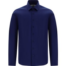 Kiğılı Uzun Kol Slim Fit Klasik Non Iron Saten Pamuklu Gömlek