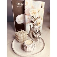 KZY Home Mermer Desen Vazo ve Mumluk Set