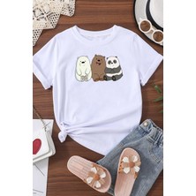 Only Trendwear Çocuk Kafadar Ayılar Baskılı Pamuklu Tshirt
