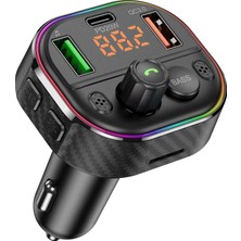 Cosmostech Car T86M Araç Fm Transmitter 5.0 Bluetooth Araç Kiti Hızlı 20W Şarj Qc3.0 Çift USB Mp3 Sd Kart Çakmaklık Girişli Oto Müzik Çalar