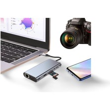 Cosmostech Macbook Pro Air Type-C 11 In 1, 4K Hdmı, Vga, Pd, Usb3.0, RJ45 Ethernet, Sd/tf Card Reader, 3.5mm Aux, Çevirici Hub Adaptör