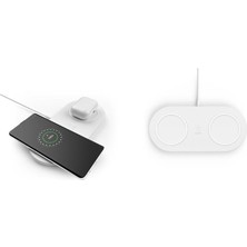 Cosmostech 2 in 1 Kablosuz Şarj Cihaz ve Standı, Wireless Charger Kablosuz Şarj Özelliği Olan Tüm Cihazlar ile Uyumlu