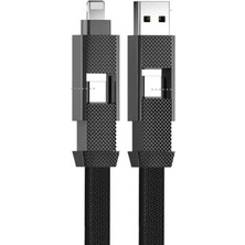 Cosmostech 4 In 1 Pd USB Şarj Data Kablosu 60W 3A Hızlı Şarj ve 480MB/S iPhone USB Type C ve Xiaomi Samsung Huawei Uyumlu