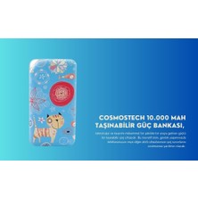 Cosmostech 10.000 Mah Powerbank Özel Resim Kedi Temalı, Taşınabilir Güç Bankası