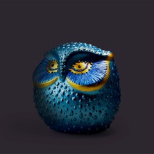 Coho Objet Coho Art Tılsımlı Baykuş El Yapımı Sanatsal Dekoratif Obje - Brilliant Blue
