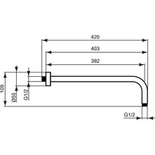 Ideal Standard 

B9445A2 Idealrain Duvardan Duş Kolu-40 cm Fırçalanmış Altın