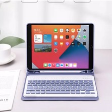 Clemon Ipad 7.nesil 8.nesil 9.nesil 10.2 Inç Bluetooth Özellikli Kalem Bölmeli Türkçe Q Klavyeli Kılıf