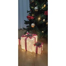 Kordelya Design Yılbaşı Ağacı Altı 3lü  LED Işıklı Kutu