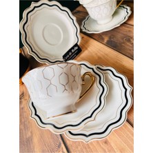 Casa De Bella Stella 6 Kişilik Lüx Bone China Çay Fincanı