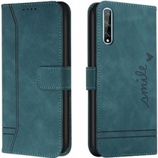 BDT Market Huawei Y8P Flip Folio Cüzdan Için Telefon Kılıfı El Kayışı Pu Deri Kart (Yurt Dışından)