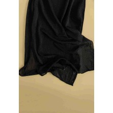 Markano Özel Kumaş Şık Pareo Plaj Elbisesi Kimono Kaftan Siyah