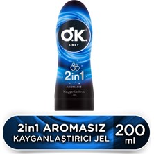 Okey 2in1 Aromasız Kayganlaştırıcı Jel 200 Ml