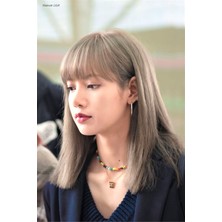 Krimo Fashion Kpop Blackpink Lisa Renkli Boncuklu Gülenyüzlü Kolye