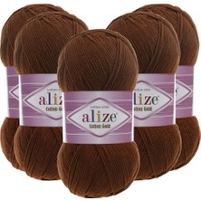 Alize Cotton Gold 5'li 690 Kahverengi El Örgü Ipliği