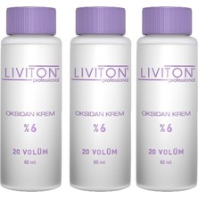 Liviton Professional  Universal Saç Boyası Aktive Ev Tipi %6 Oksidan Krem 20 Volume 3 Adet