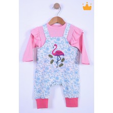 Babyhola Bayramlık Kız Bebek Çocuk Flamingo Bayramlık Salopet Badi Takım 23388