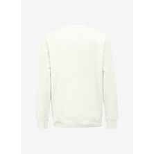 Discovery Expedition Beyaz Erkek Bisiklet Yaka Baskılı Sweatshirt DS4M-SWT3238