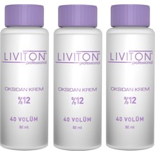 Liviton Professional Ev Tipi Liviton Professional  Universal Saç Boyası Aktive %12 Oksidan Krem, Koruyucu Etkili 40 Volume 3 Adet 60 ml