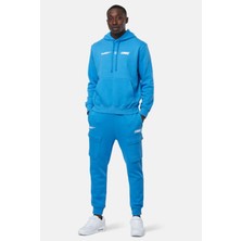 Nike Sportswear Erkek Mavi Kapüşonlu Sweatshirt- Geniş Kesim