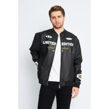 NewLaker  Oversize Suni Deri Motosport Astarlı Bomber Ceket